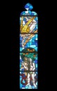 Adam and Eve, stained glass at Evangelical Church in Wasseralfingen, Germany Royalty Free Stock Photo