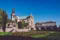 Adam Mickiewicz Statue and Carmelite Church in Warsaw