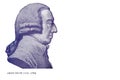 Adam Smith cut from 20 Pound sterling banknote Royalty Free Stock Photo