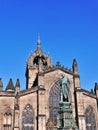 Adam Smith statue in central Edinburgh, Scotland Royalty Free Stock Photo