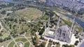 Adana Sabanci Central Mosque and Stone Bridge ( Tas Kopru ) aerial view - Turkey