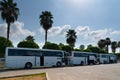 Adana/Turkey- September 13 2020: Havas airport shuttle buses parked around Adana airport