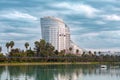 The Sheraton Grand Adana Hotel located along the Seyhan River in Adana, Turkiye