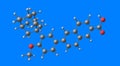 Adapalene molecular structure isolated on blue