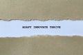 adapt innovate thrive on white paper