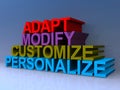 Adapt, modify, customize, personalize Royalty Free Stock Photo