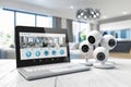 Adapt security camera protocols for strong, wireless security using smartphone control to manage emergency situations.