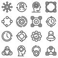 Adapt to changes icons set, outline style Royalty Free Stock Photo