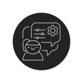 Adaptability black glyph icon. Business correspondence. Soft skills. Pictogram for web, mobile app, promo.