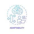 Adaptability blue gradient concept icon