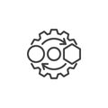 Adaptability and flexibility line icon