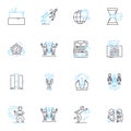 Adaptability and flexibility linear icons set. Versatility, Resourcefulness, Agility, Resilience, Adaptable, Openness Royalty Free Stock Photo