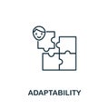 Adaptability icon from life skills collection. Simple line Adaptability icon for templates, web design and infographics