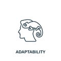 Adaptability icon. Monochrome simple Life Skills icon for templates, web design and infographics