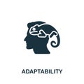 Adaptability icon. Monochrome simple Life Skills icon for templates, web design and infographics