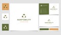 Adaptability logo design with editable slogan. Branding book and business card template.