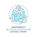 Adaptability soft blue concept icon
