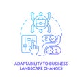Adaptability to business landscape change blue gradient concept icon
