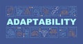 Adaptability word concepts dark blue banner