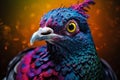 Adaptable Pigeon bird colorful. Generate Ai