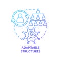 Adaptable structures blue gradient concept icon