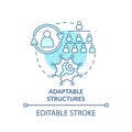 Adaptable structures turquoise concept icon