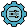 Adaptation cog icon color outline vector