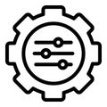 Adaptation cog icon, outline style