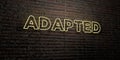 ADAPTED -Realistic Neon Sign on Brick Wall background - 3D rendered royalty free stock image