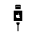 Adapter, apple, bus, cable, connector icon. Black vector graphics Royalty Free Stock Photo