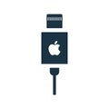 Adapter, apple, bus, cable, connector icon. Simple editable vector graphics Royalty Free Stock Photo