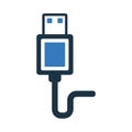 Adapter, cable, usb icon. Simple editable vector illustration Royalty Free Stock Photo