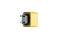 adapter for charger with USB and Type C connector, yellow, on isolated or white background Royalty Free Stock Photo