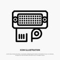Adapter, Connection, Data, Input Line Icon Vector
