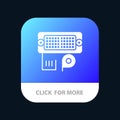 Adapter, Connection, Data, Input Mobile App Button. Android and IOS Glyph Version