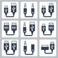 Adapter connectors vector icons Royalty Free Stock Photo