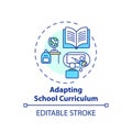 Adapting school curriculum concept icon