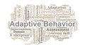 Adaptive Behavior Word Cloud. Core Concepts of Independent Living and Developmental Skills Royalty Free Stock Photo