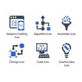 Adaptive Coding, Algorithm, Assembler, Change, Code, Creative Idea, icon Royalty Free Stock Photo