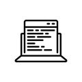 Black line icon for Adaptive Coding, adaptive and code
