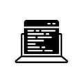 Black solid icon for Adaptive Coding, code and programming