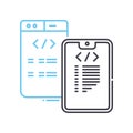 adaptive coding line icon, outline symbol, vector illustration, concept sign