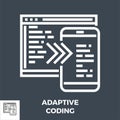 Adaptive Coding Thin Line Vector Icon