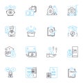 Adaptive Process linear icons set. Agility, Flexibility, Adaptability, Optimization, Efficiency, Continuous, Improvement