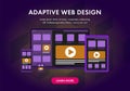Adaptive and scalable responsive web design for website. Modern flat concept illustration Royalty Free Stock Photo