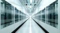 Adaptive security infrastructure concept. Adaptive data center interior showing secure infrastructure networking server room with Royalty Free Stock Photo