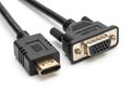 Adaptor cable featuring hdmi and vga connectors for device compatibility Royalty Free Stock Photo