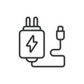 Adaptor, in line design. Adapter, Plug, Socket, Connector, Power, Electricity, Device on white background vector