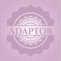 Adaptor realistic pink emblem. Conceptual design. EPS10