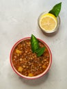 Adasi, Persian Lentil Stew on the gray background